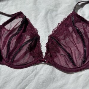 Victoria's Secret Burgundy Lace Bralette